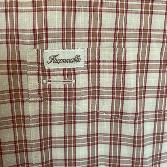 Faconnable Plaid Button Down 100% Cotton Dress Shirt Size XXL By Albert Goldberg - Picture 2 of 8